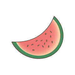 Watermelon piece icon isolated on white background. Vector illustration