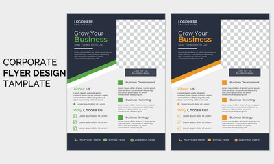 Creative colorful business flyer template design. Modern layout. Business poster template. Flyer in A4