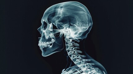 Delve into anatomy: A detailed X-ray image showcases the human skeleton, illustrating the complexity and beauty of the body's structure