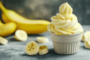 banana Ice Cream closeup, Discover the Irresistible Charm of Banana Ice Cream: A Close-Up Look, Indulge in Homemade Banana Ice Cream: Capturing Its Creamy Close-Up Delight