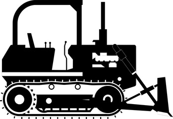 silhouette of a Boldozer