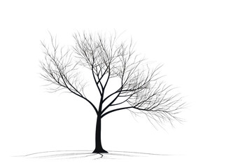 Obraz premium Bare winter tree with intricate branches, isolated on a transparent background. Perfect for seasonal or nature-themed designs and projects.