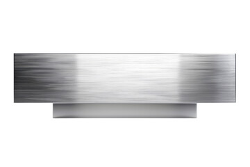 Brushed metal texture rectangular plaque on black background, ideal for industrial design projects or modern art concepts.