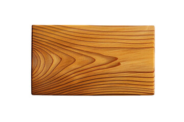 Rectangular wooden chopping board with natural grain texture, isolated on a transparent background. ideal for culinary and kitchen contexts.