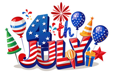 Obraz premium Celebrate freedom with a patriotic Independence Day illustration, Vibrant Independence Day graphic showcasing national pride and celebration, Colorful art depicting the spirit of Independence Day 