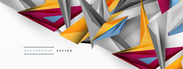 Minimal geometric abstract background. Low poly dynamic triangle design. Trendy techno business template for wallpaper, banner, background or landing