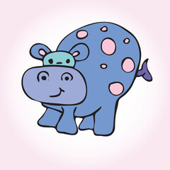 cartoon doodle of hippo