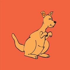 kangaroo cartoon doodle illustration