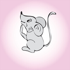 mouse doodle cartoon illustration