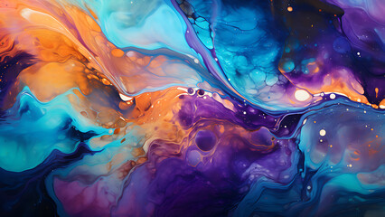 Cosmic Currents - Acrylic, Tie-dye, Color, Paint, Abstract, Art, Poured, Pouring, Wallpaper, Background, Ink