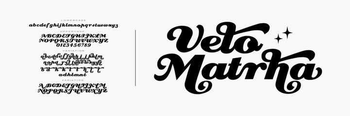 Elegant Alphabet Font,Modern script font, Uppercase Lowercase and Number. Classic Lettering Minimal Fashion Designs. Typography modern bold  ,decorative vintage concept. vector illustration