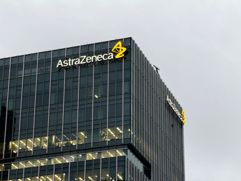 Shanghai,China-June 28th 2024: AstraZeneca company office building with brand logo