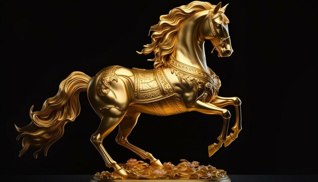 golden horse statue