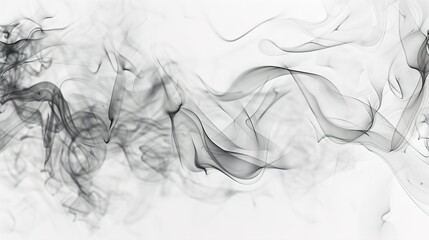 Wisps of smoke curling gracefully on a white background.