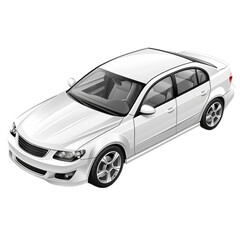 Fototapeta premium A contemporary sedan automobile in close&nbsp;perspective&nbsp;appears against a transparent&nbsp;backdrop, Generative AI.