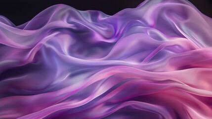 Obraz premium Abstract Waves of Iridescent Fabric in Purple and Pink Hues