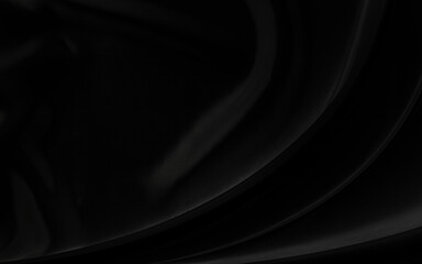 Black gray satin dark fabric texture luxurious shiny that is abstract silk cloth background with patterns soft waves blur beautiful.