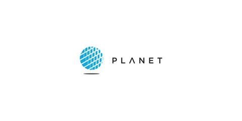 Creative planet logo design with modern concept , premium vector