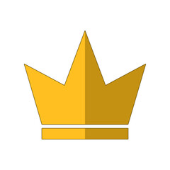 A simple gold crown isolated on a white background.