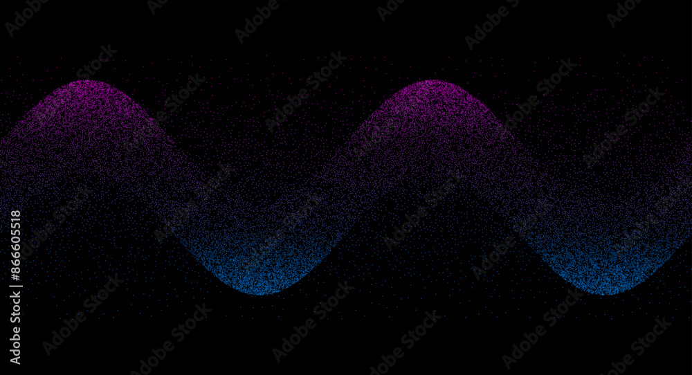 Fototapete abstract art background with dots like waves. stipple optical illusion effect. big data concept.
