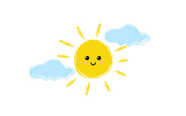 sun children's drawing vector