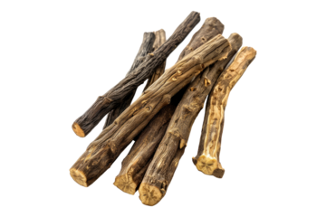 Liquorice roots isolated on transparent background