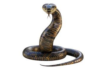 Majestic king cobra chronicles isolated on transparent background