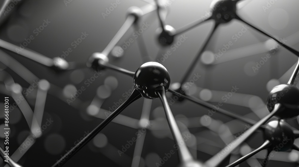 Poster digital network connection on gray background in 3d