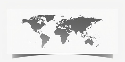 An illustration of a gray hatched world map with a pictogram.