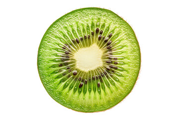 Mouth watering kiwi slice isolated on transparent background