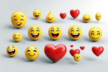 Obraz premium 3d emojis smiley pattern cute design, world emoji day