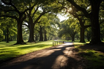 Fototapeta premium Christchury, New Zealand, Hagley Park (Hagley Park), a large green space in the heart of the city., generative IA