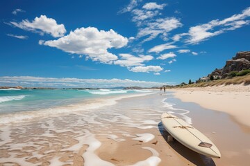 Perth, Australia, Trigg Beach, great for surfing and swimming., generative IA