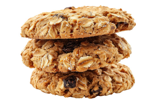 recommend clip art: Oats cookies isolated on white background