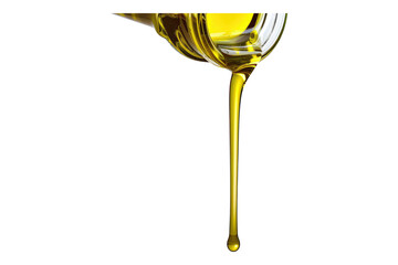 Olive oil dropping isolated on white background