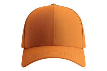 Orange baseball cap isolated on transparent background