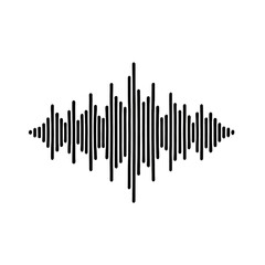 A black sound wave pattern, depicted on a transparent background. The sound wave have a simple design with clean