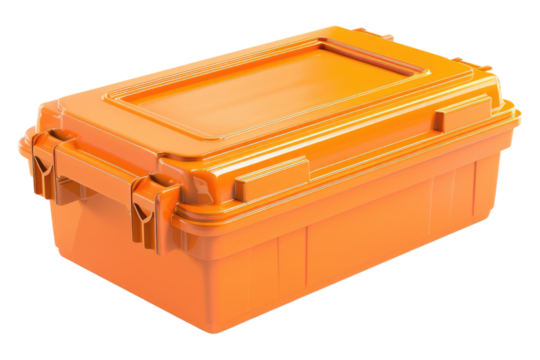 Orange plastic tools isolated on transparent background
