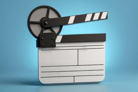 movie clapper board with copy space movie promotion or streaming ticket