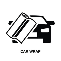 Car wrap icon. Car wrapping icon isolated on background vector illustration.