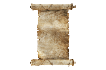 Parchment scroll isolated on transparent background