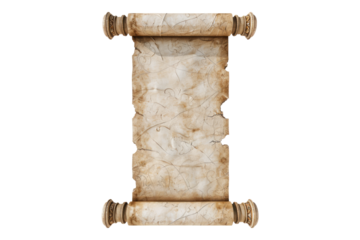 Parchment scroll isolated on transparent background
