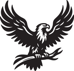 Obraz premium Flying Eagle silhouette on a white background