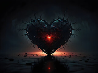 A black heart is like a heartbroken person who is disappointed in love.