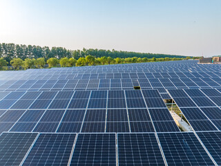 view of solar panels in field