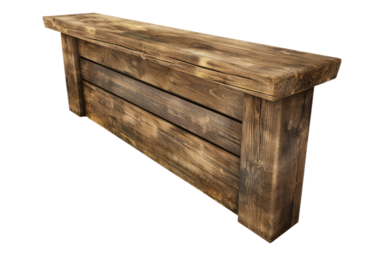 Plain wooden bar isolated on transparent background