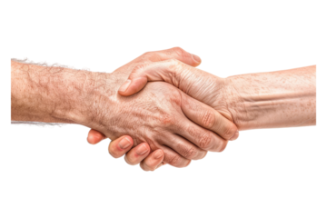 Playful hand shake isolated on transparent background