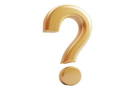 Question mark 3D icon isolated on white background