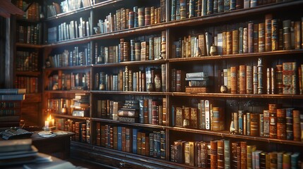 A Bookshelf Filled to the Brim with Books of Various...

