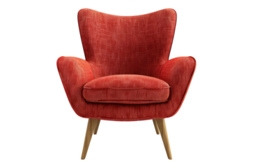 Red chair isolated on transparent background